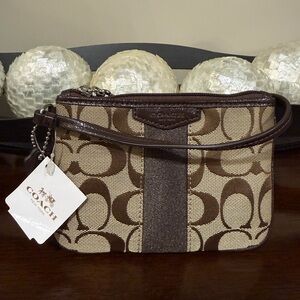 Coach Mahogany/Khaki Brown Wristlet G1447-F51158